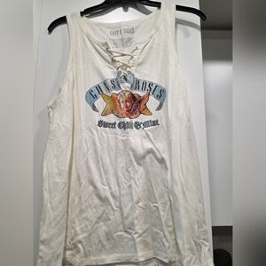 Blue Sleeveless Tank Top with Cut Out Tie Front